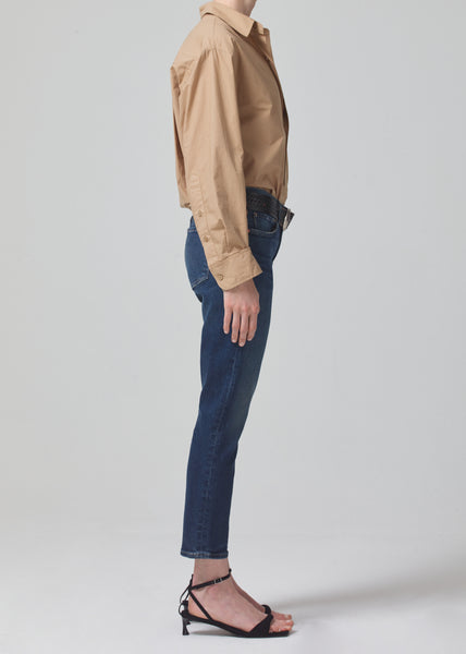 Ella Mid Rise Crop Slim in Sky Lantern