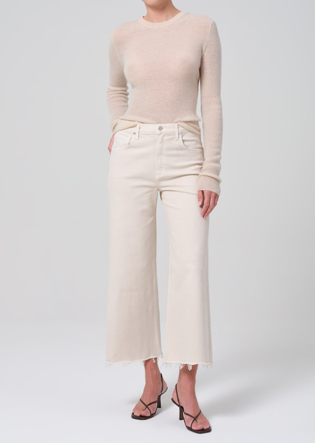 Lyra Wide Leg Crop in Almondette  Citizens of Humanity