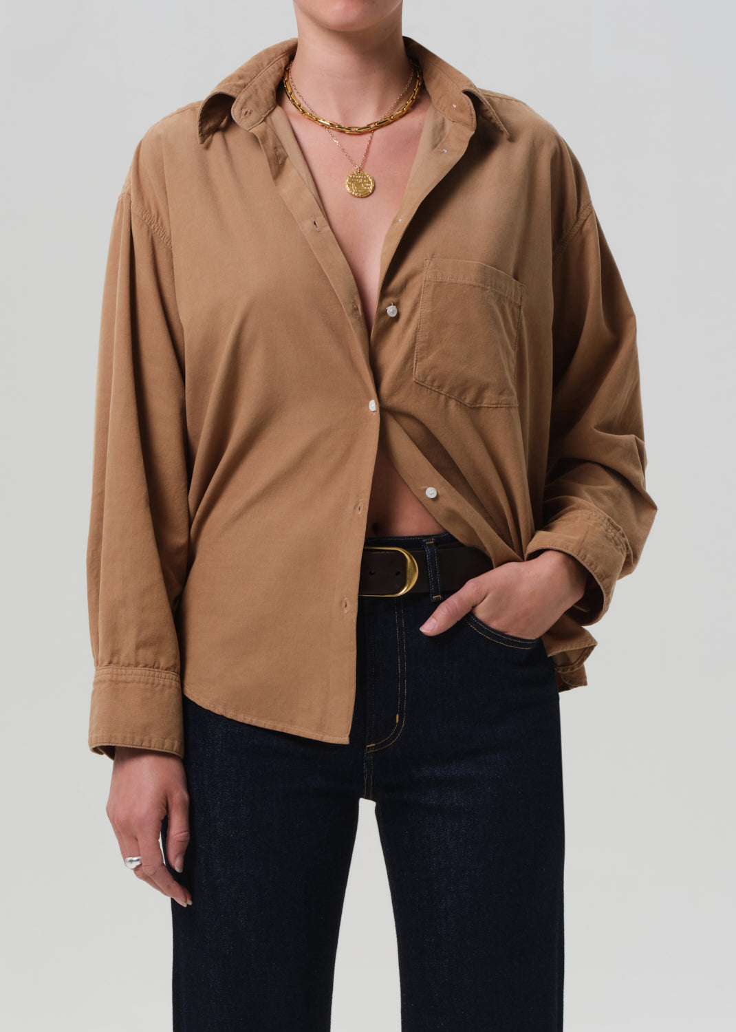 Kayla Shirt Corduroy in Champagne – Citizens of Humanity