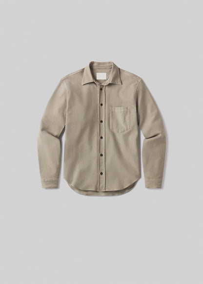 Luca Bucket Dye Shirt French Terry in Spring Moss