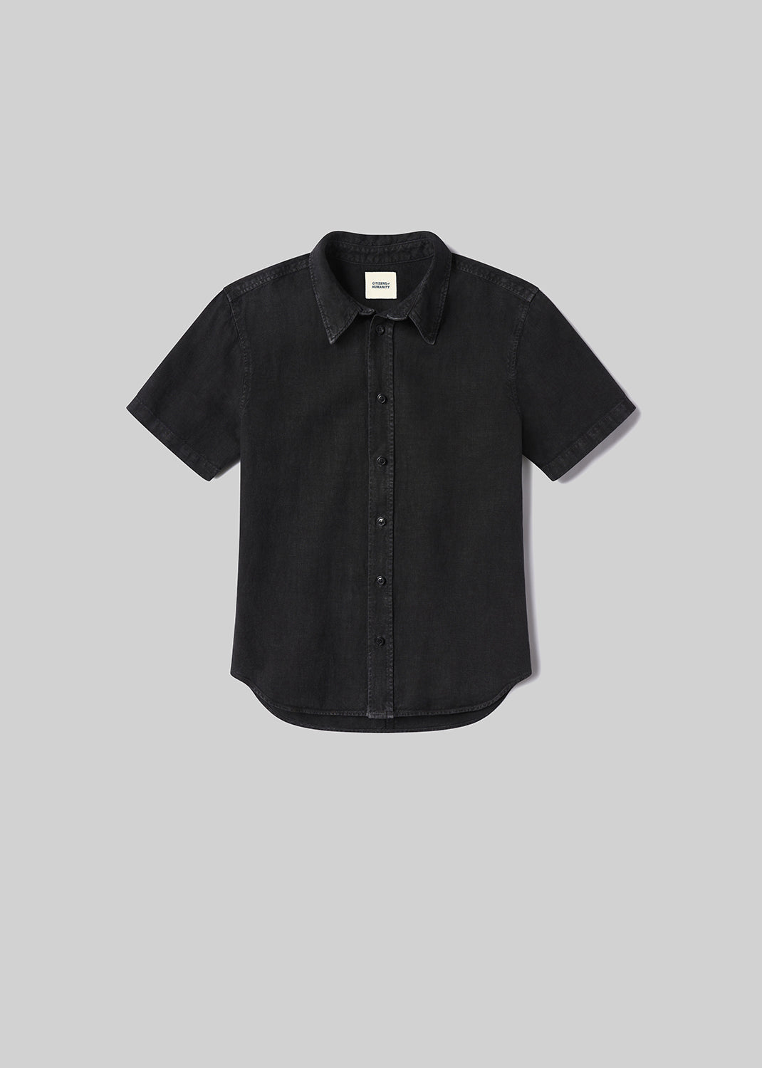 Cairo Short Sleeve Linen Shirt in Washed Black L / Washed Black Cairo Short Sleeve Linen Shirt in Washed Black L / Washed Black