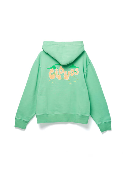 The Haas Brothers Clouds Adult Unisex Hoodie in Green back