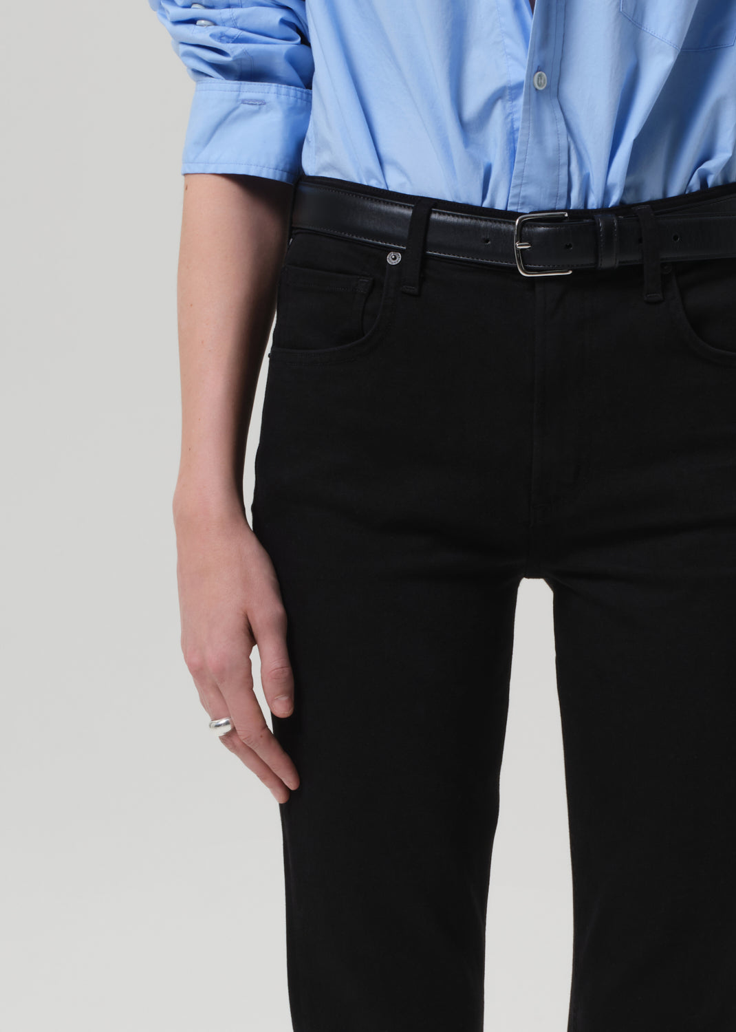 Isola Mid Rise Cropped Boot in Plush Black detail