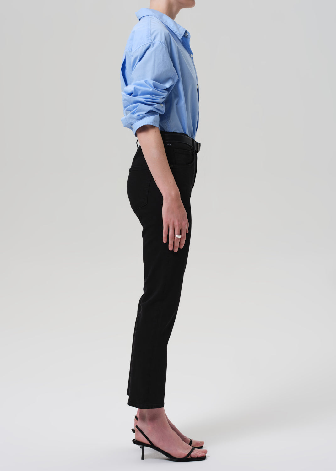 Isola Mid Rise Cropped Boot in Plush Black side