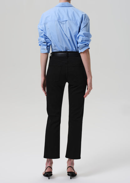 Isola Mid Rise Cropped Boot in Plush Black back