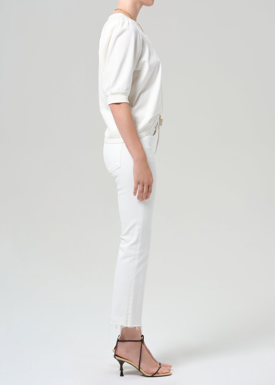 Isola Mid Rise Cropped Boot in Soft White – Citizens of Humanity