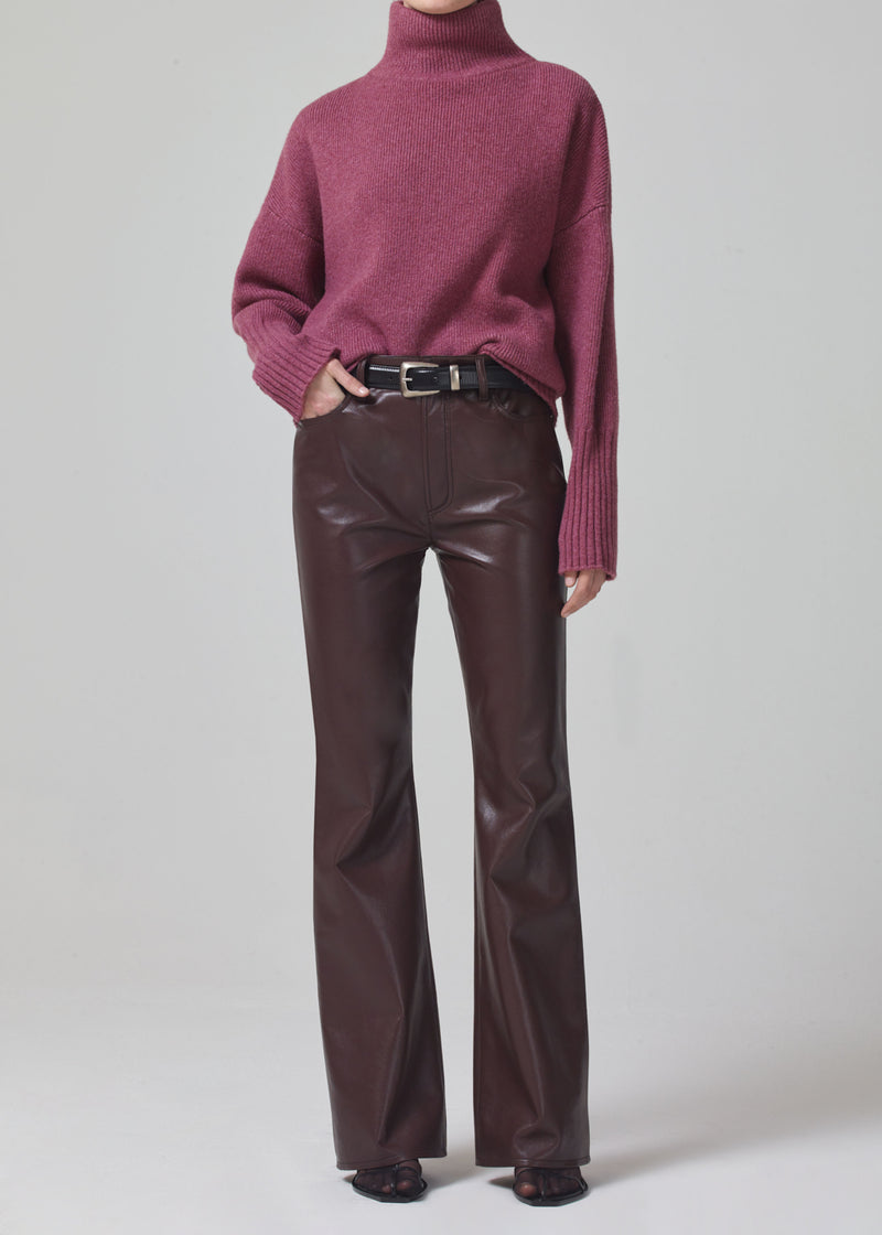 Lilah High Rise Bootcut 30" Recycled Leather in Chocolate Torte