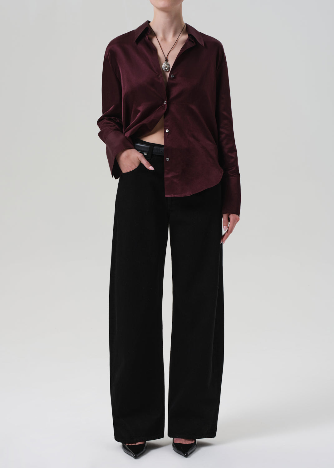 Citizens of Humanity Ayla Baggy Jeans in Solid Black