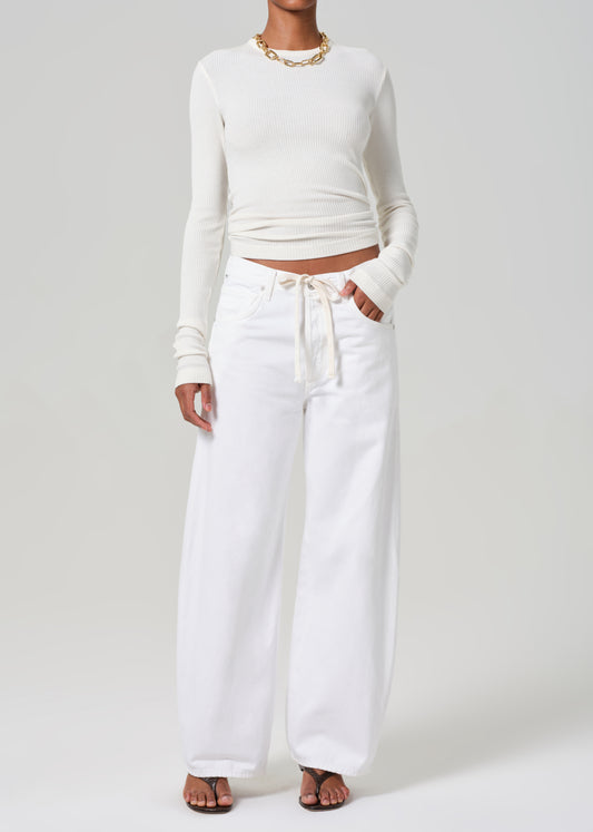 Brynn Drawstring Trouser in Tulip front