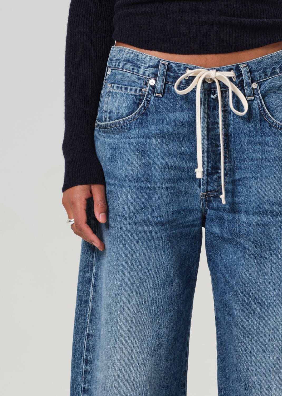 Brynn Drawstring Trouser in Vanilla
