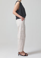 Marcelle Low Slung Easy Cargo Pant in Oysterette side
