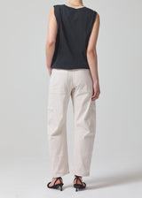 Marcelle Low Slung Easy Cargo Pant in Oysterette back