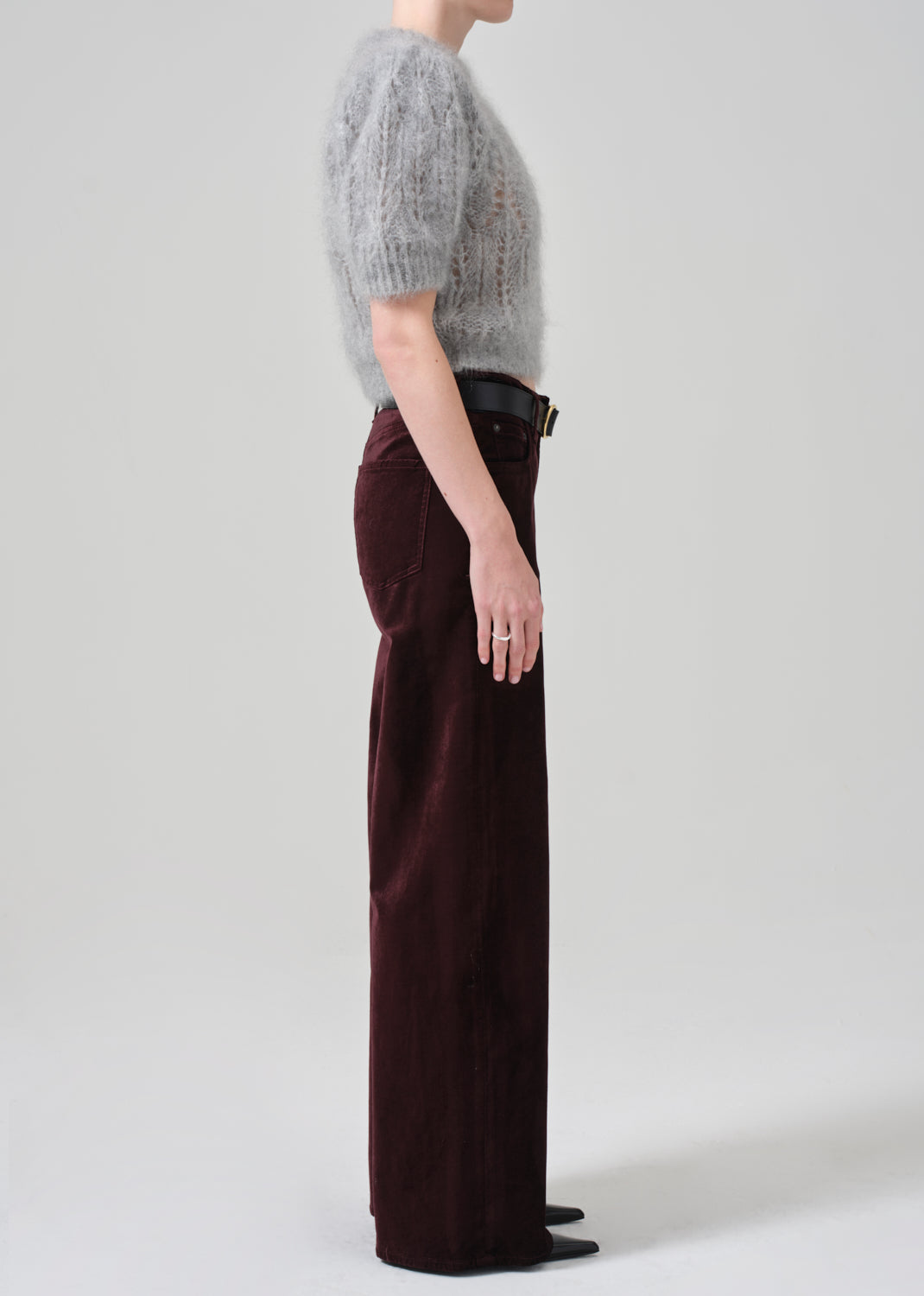 Lolli Mid Rise Baggy in Burgundy side