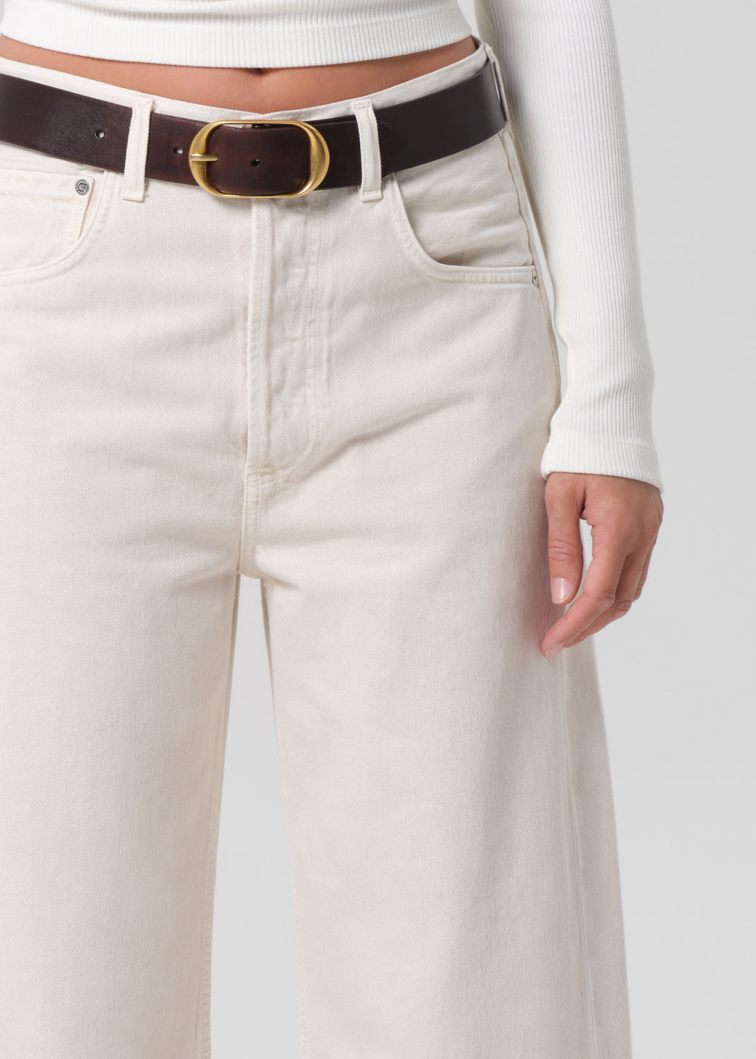 Ayla Raw Hem Crop in Almondette – Citizens of Humanity