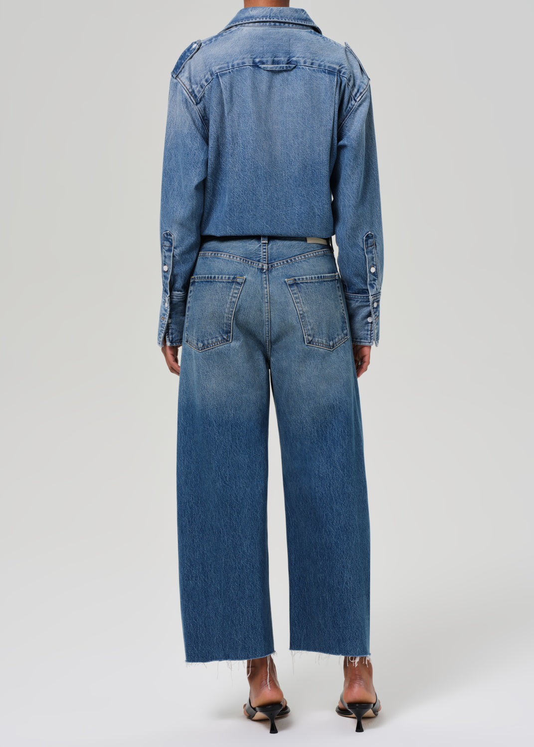 Ayla Raw Hem Crop in Sailor