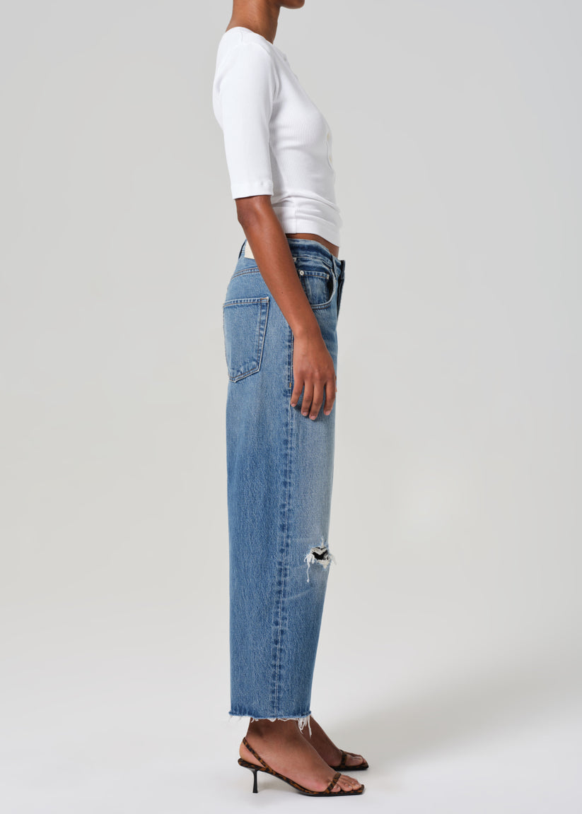 Ayla Raw Hem Crop in Sailor