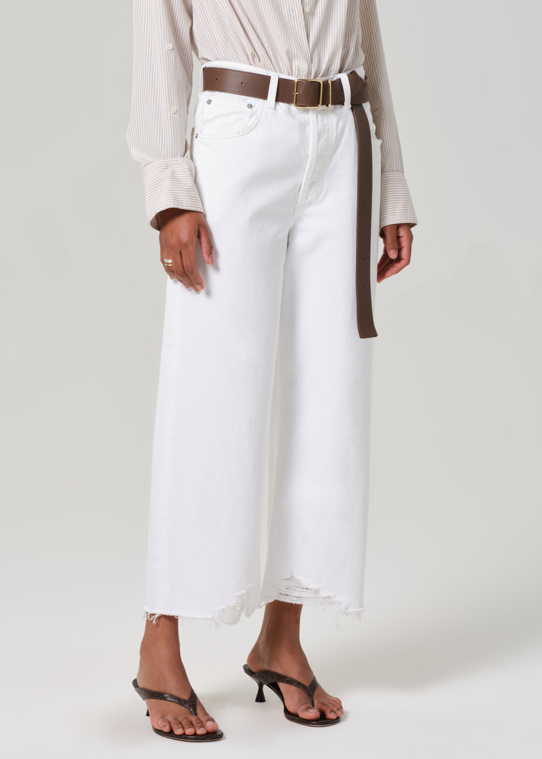 Ayla Raw Hem Crop- Sailor