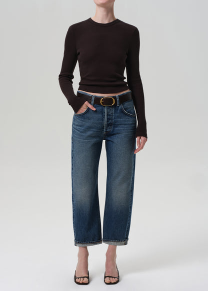 Dahlia Bow Leg Baby Roll in Brielle cuffed front