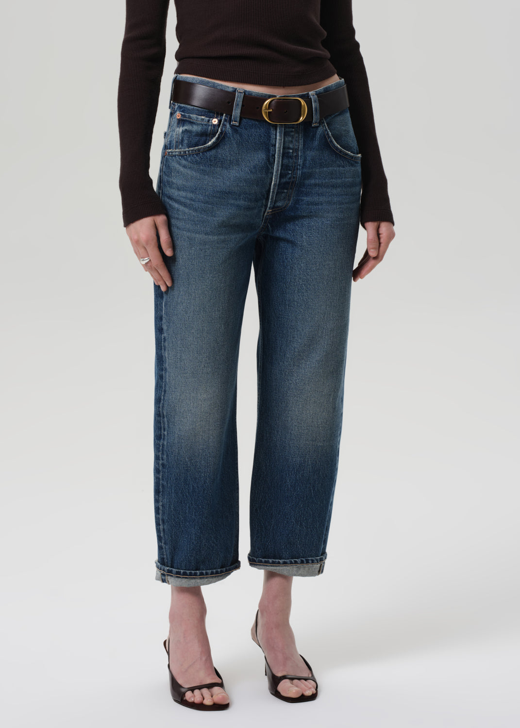 Dahlia Bow Leg Baby Roll in Brielle cuffed  front