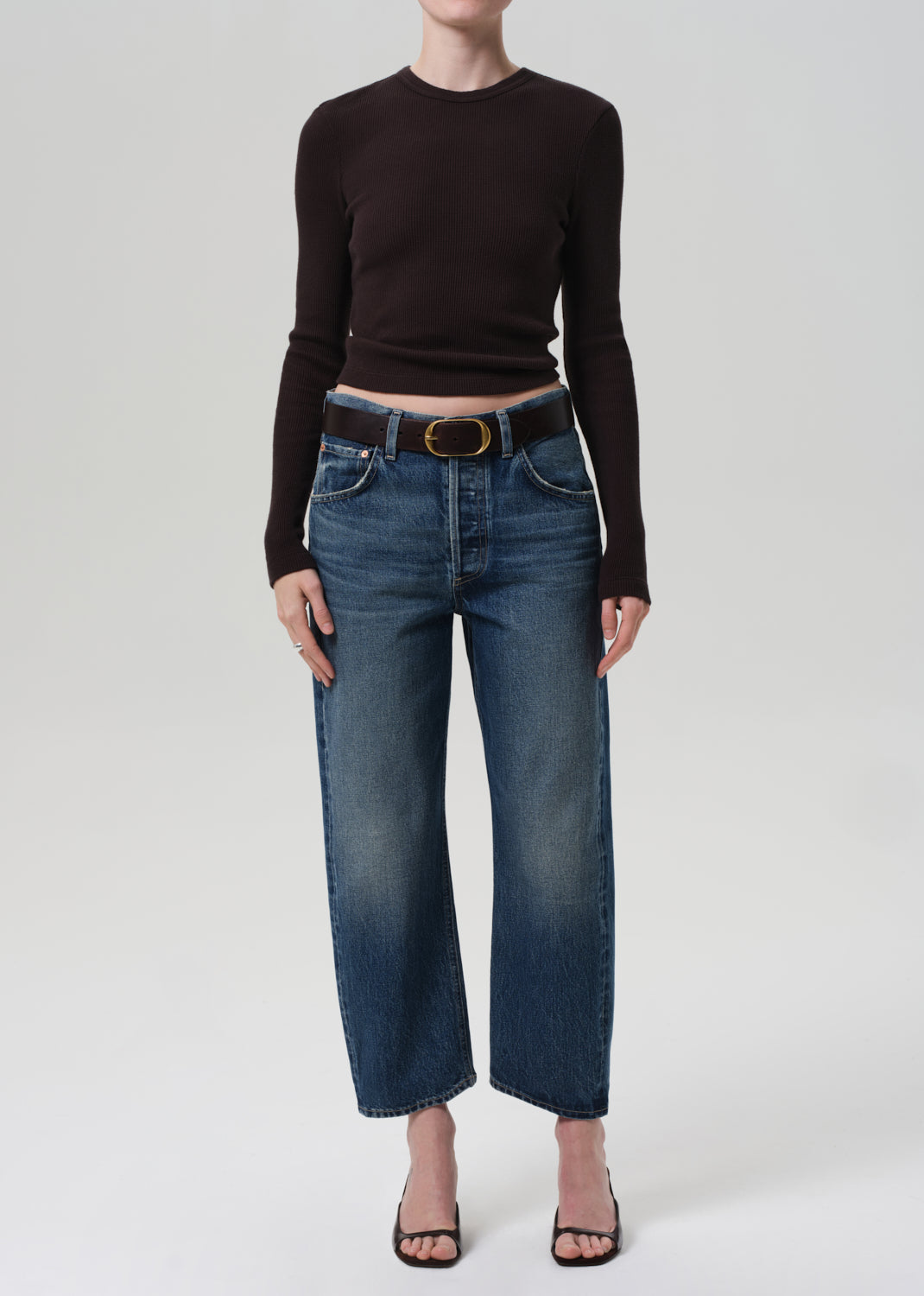 Dahlia Bow Leg Baby Roll in Brielle uncuffed front