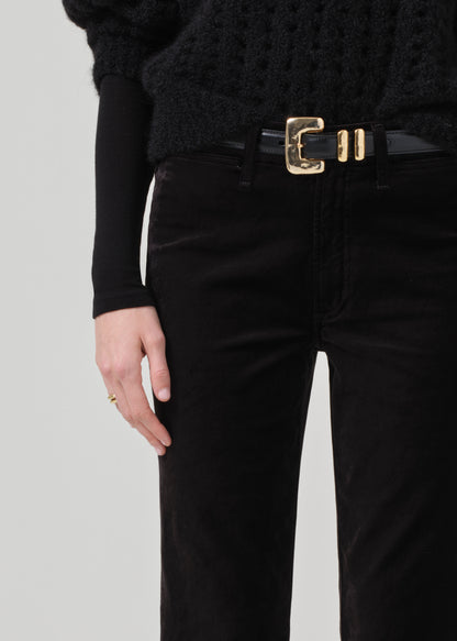 Isola Cropped Trouser Velvet in Black detail