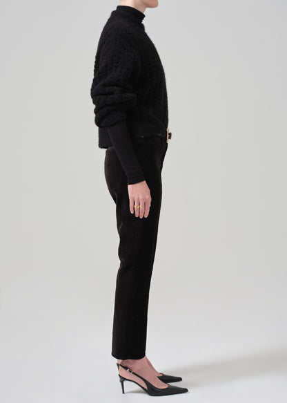 Isola Cropped Trouser Velvet in Black side