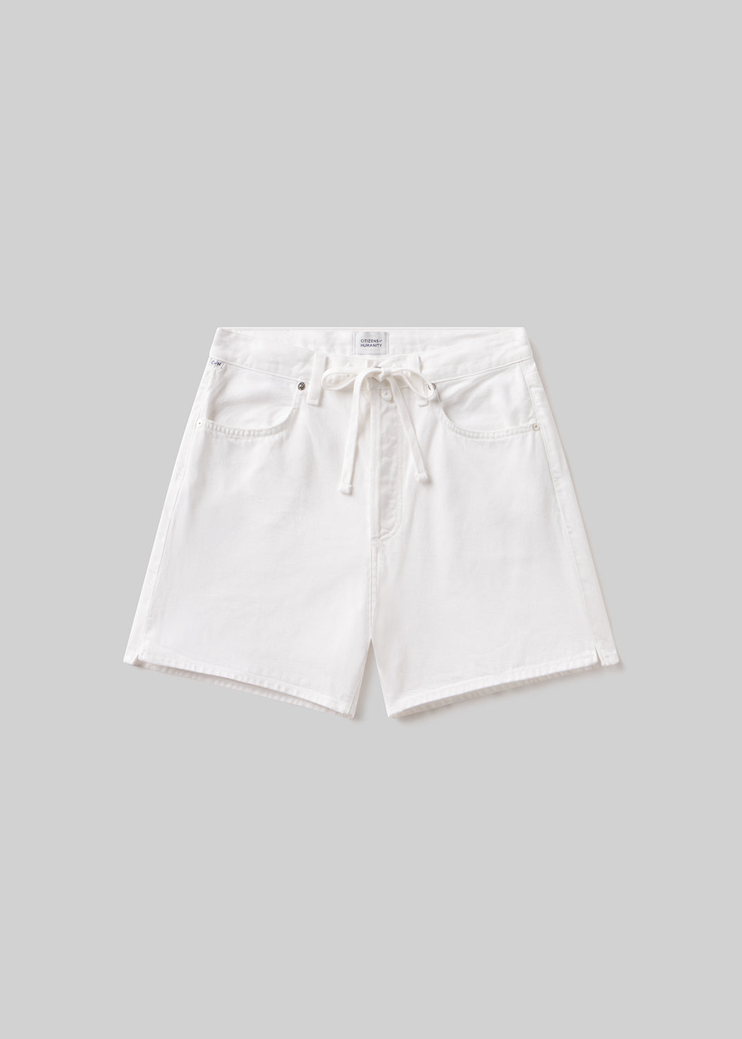 Brynn Drawstring Short in Soft White flat