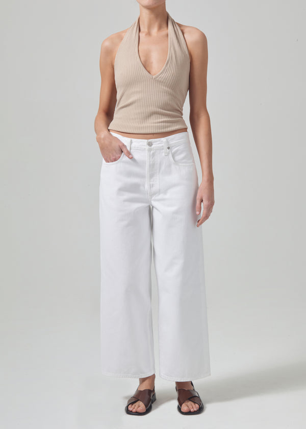 Pina Low Rise Baggy Crop in Chalk