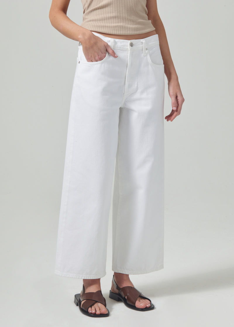 Pina Low Rise Baggy Crop in Chalk