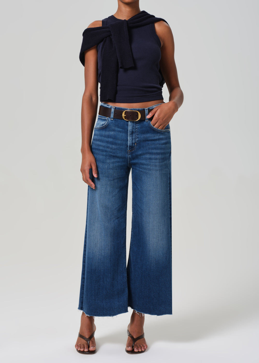 Lyra Wide Leg Crop Raw Hem Ambry