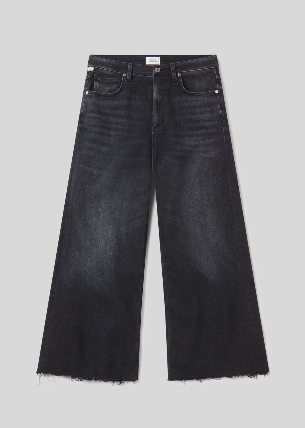 Lyra Wide Leg Crop Raw Hem in Medallion flat