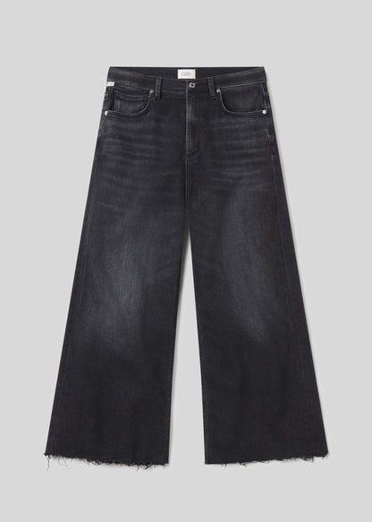 Lyra Wide Leg Crop Raw Hem in Medallion flat