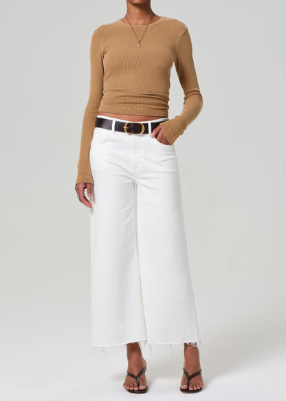 Lyra Wide Leg Crop Petite in Soft White front