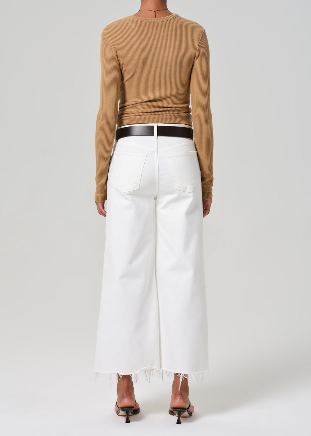 Lyra Wide Leg Crop Raw Hem in Soft White  Citizens of Humanity