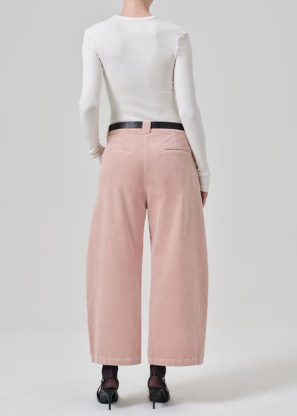 Cara Cropped Pleated Trouser Corduroy in Roselle back