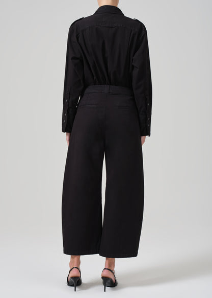 Cara Cropped Pleated Trouser in Black back