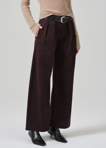 Petra Pleated Trouser in Clove close front