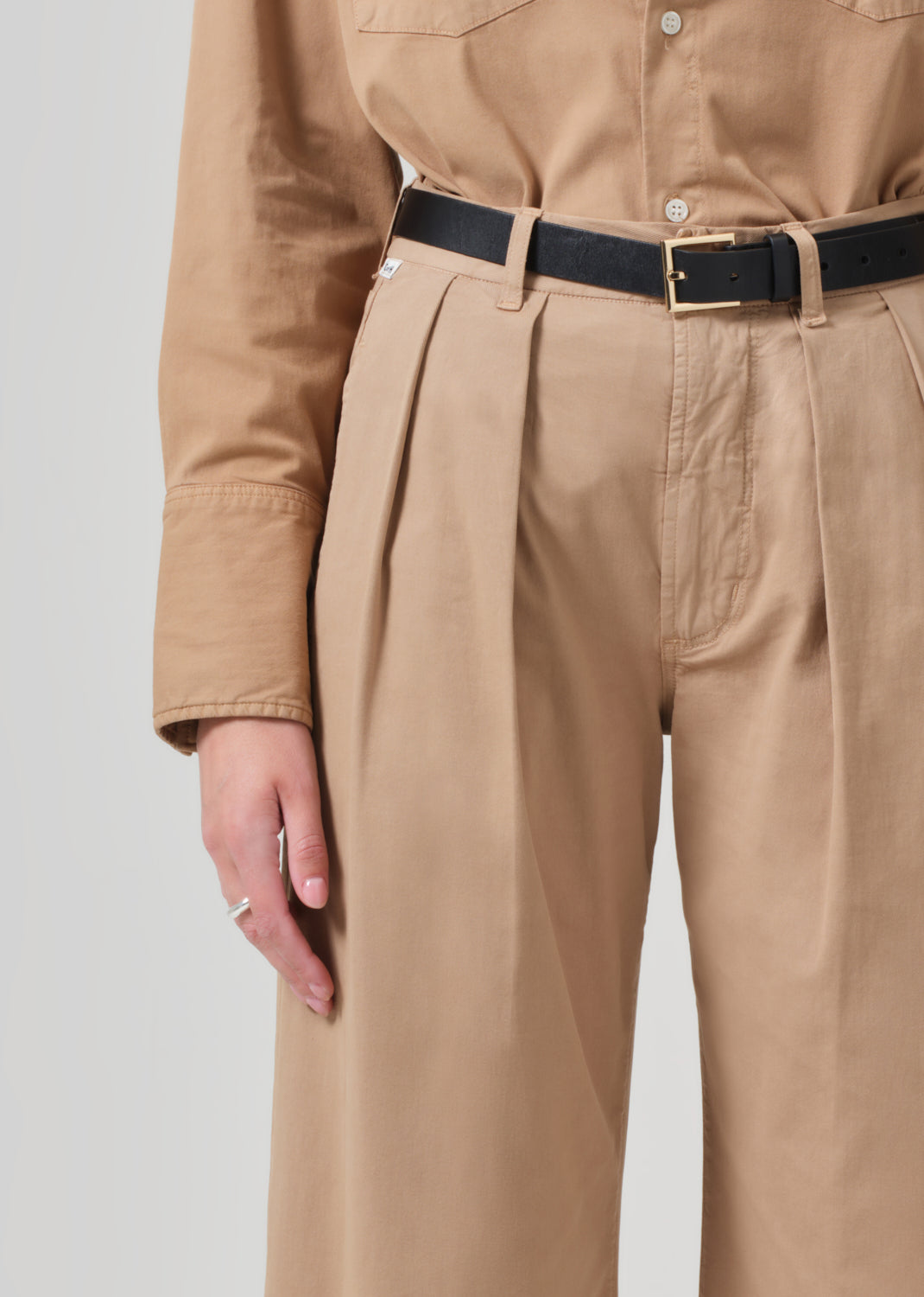 Petra Pleated Trouser in Nano detail