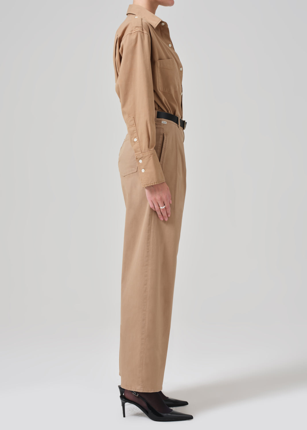 Petra Pleated Trouser in Nano side