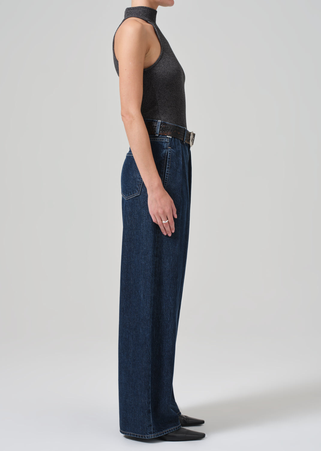 Petra Pleated Trouser in Eden side