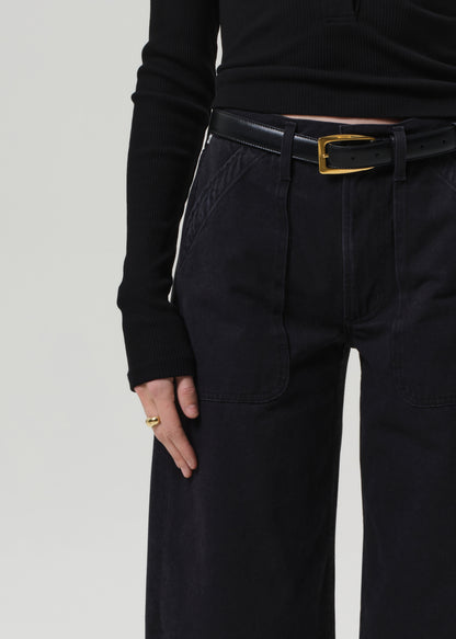 Ayla Cargo in Washed Black detail