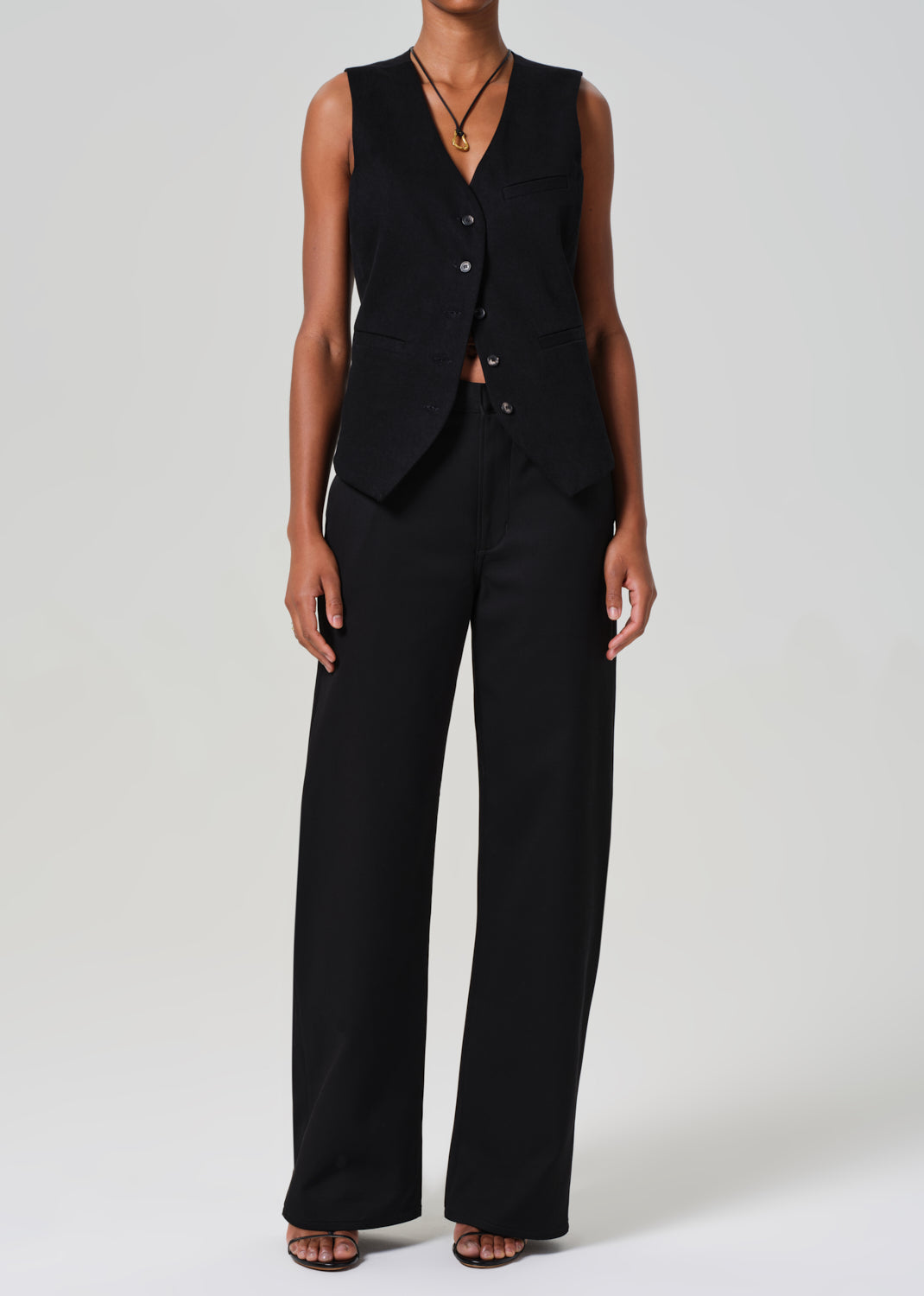 Ayla Polish Trouser in Black front