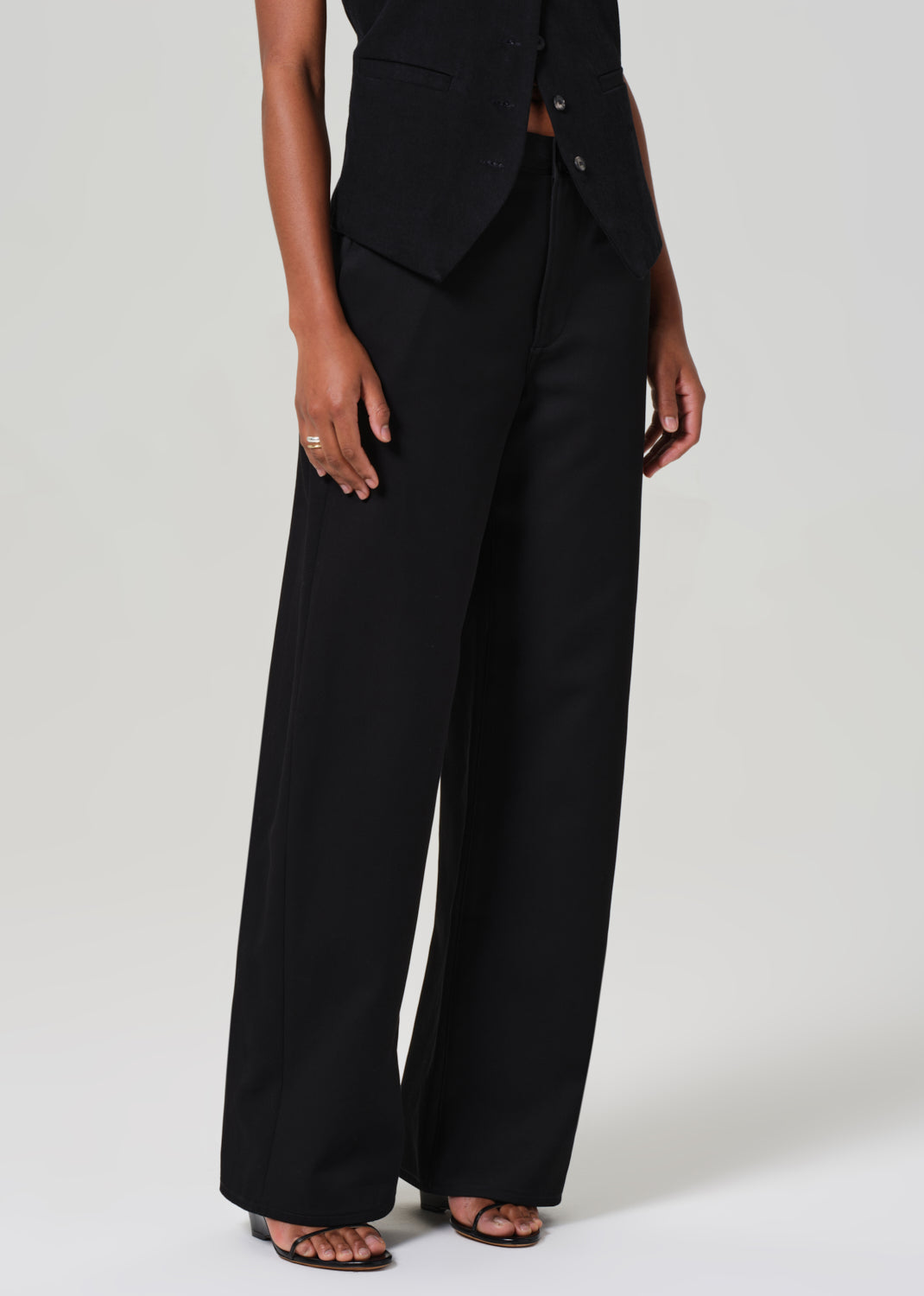 Ayla Polish Trouser in Black front