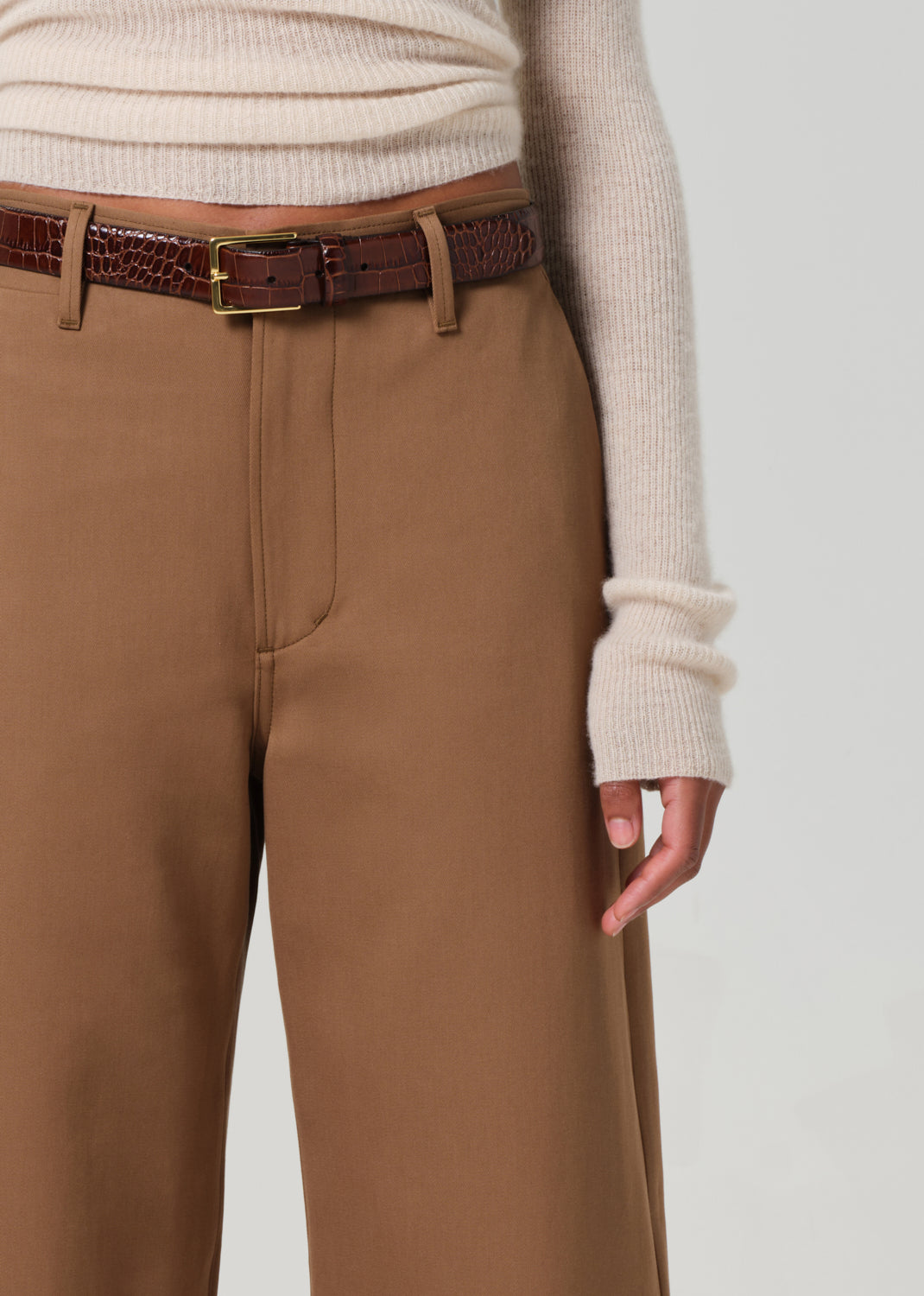 Ayla Polish Trouser in Nut detail