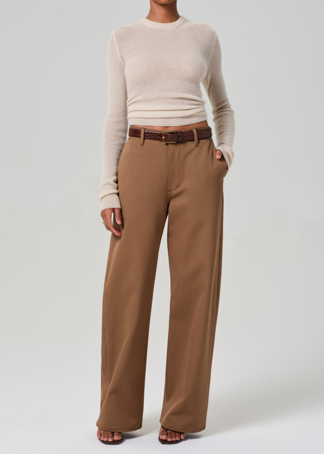 Ayla Polish Trouser in Nut front