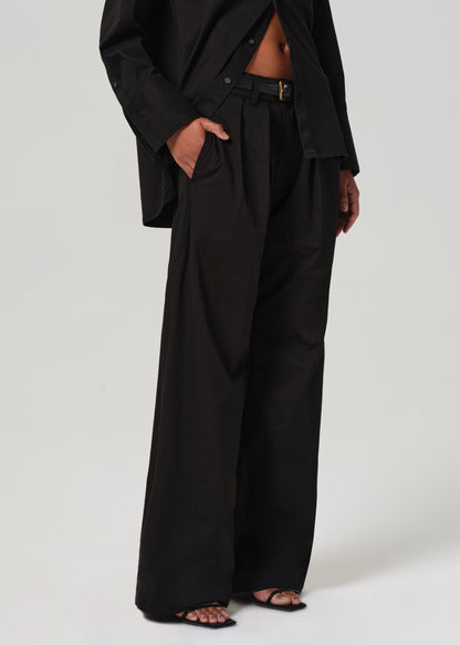 Petra Pleated Trouser in Black front