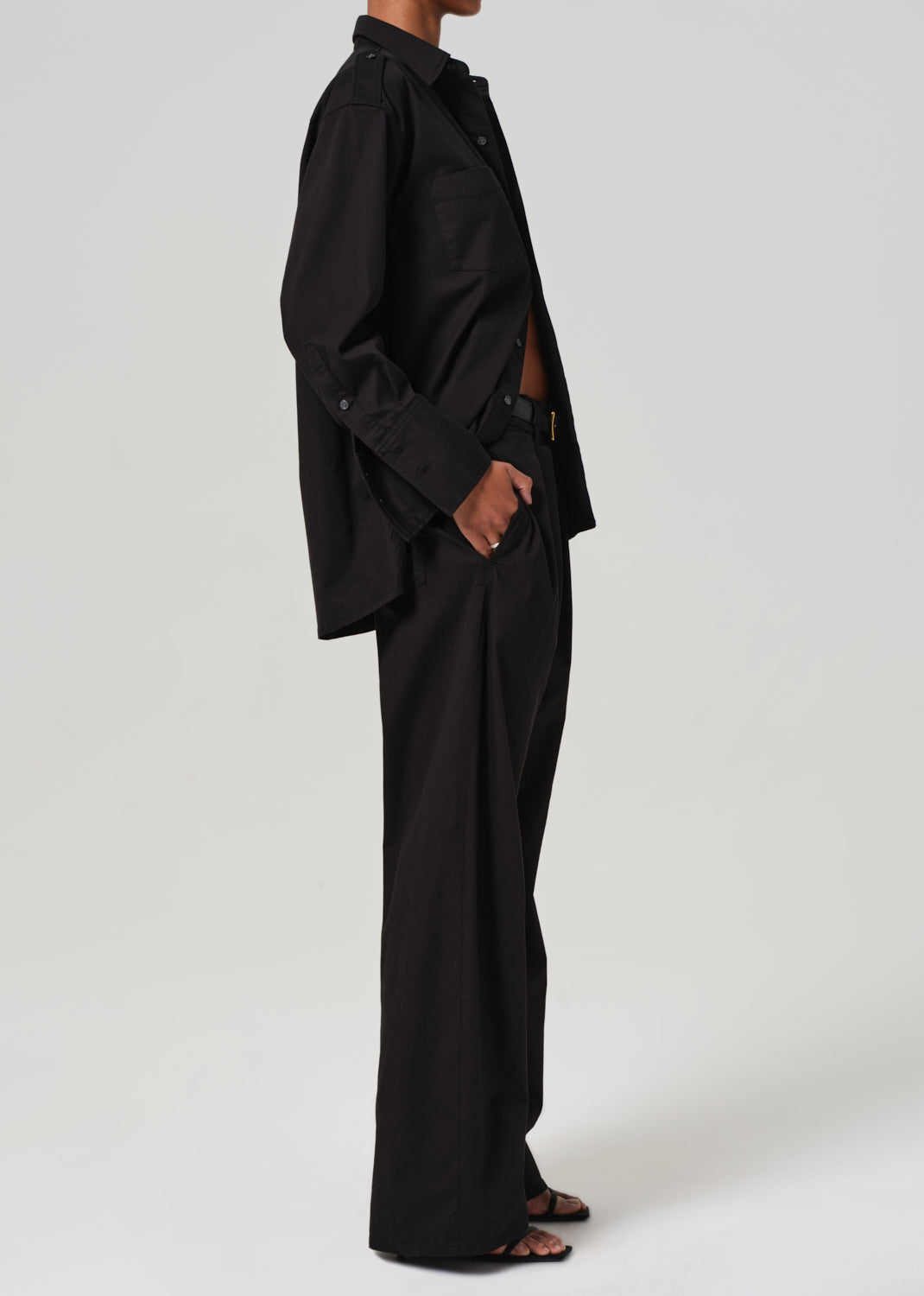 Petra Pleated Trouser in Black side