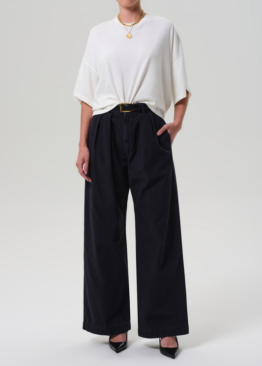 Petra Pleated Trouser in True Navy front