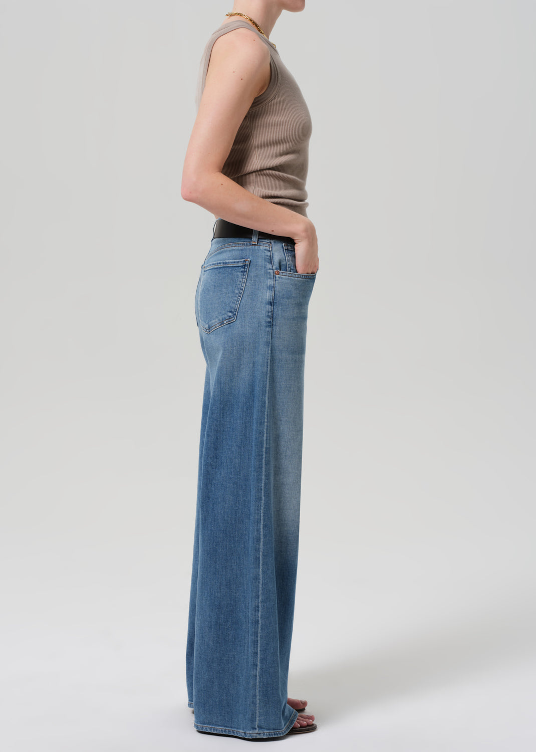 Lyra Long Wide Leg in Elm main image 1
