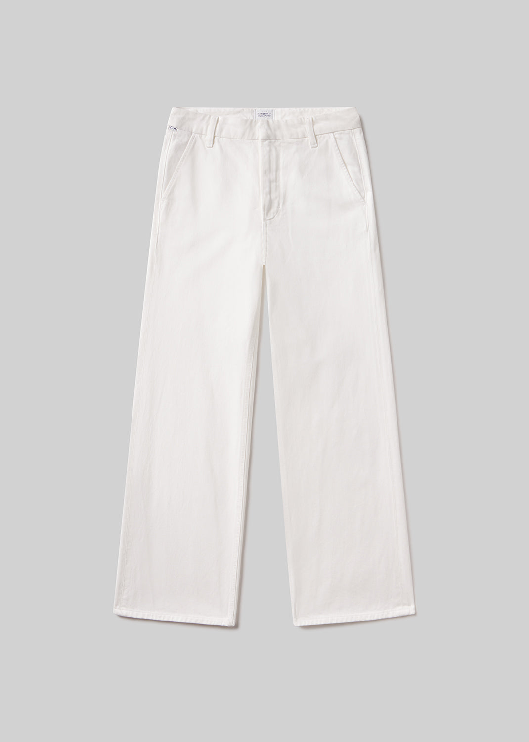 Annina Pocket Trouser 30" in Soft White flat